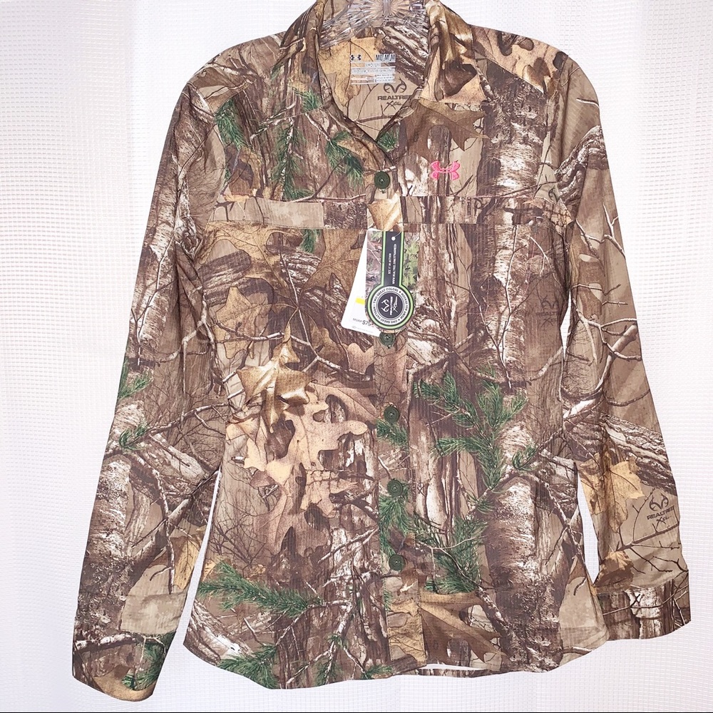 Under Armour SEMI-Fitted Camo Button Down New M